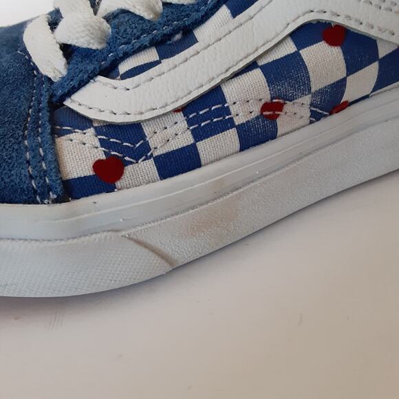 Vans Old Skool Comfy Cush Blue Checkerboard Kids 12 Suede Cap Toe Lace Up Summer - Picture 8 of 12